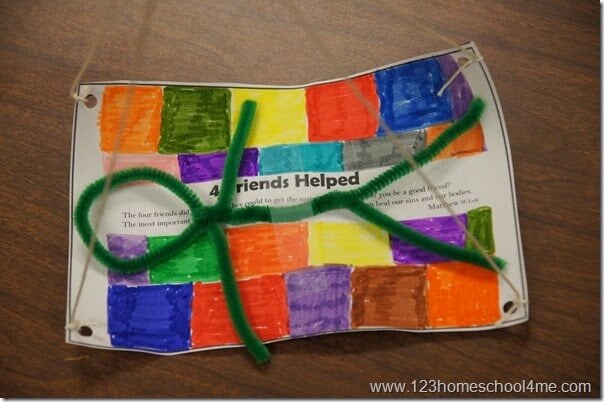 The four friends helped bible story and craft for kids