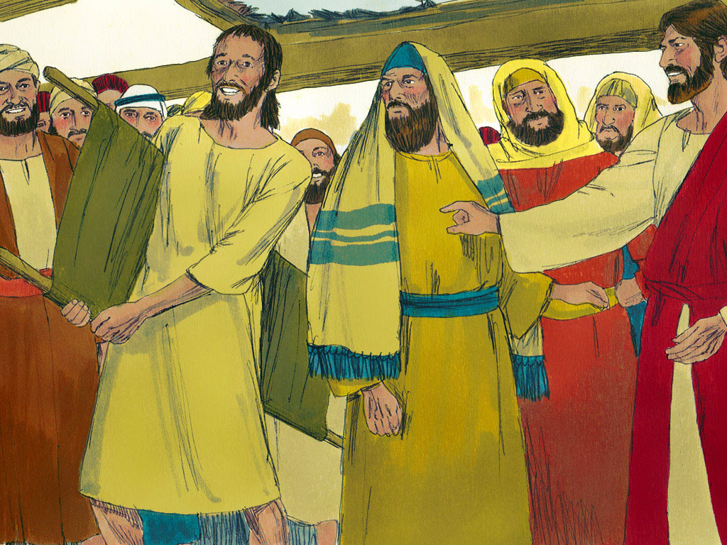 Paralysed man lowered through roof a paralysed man is lowered through a roof to jesus mark