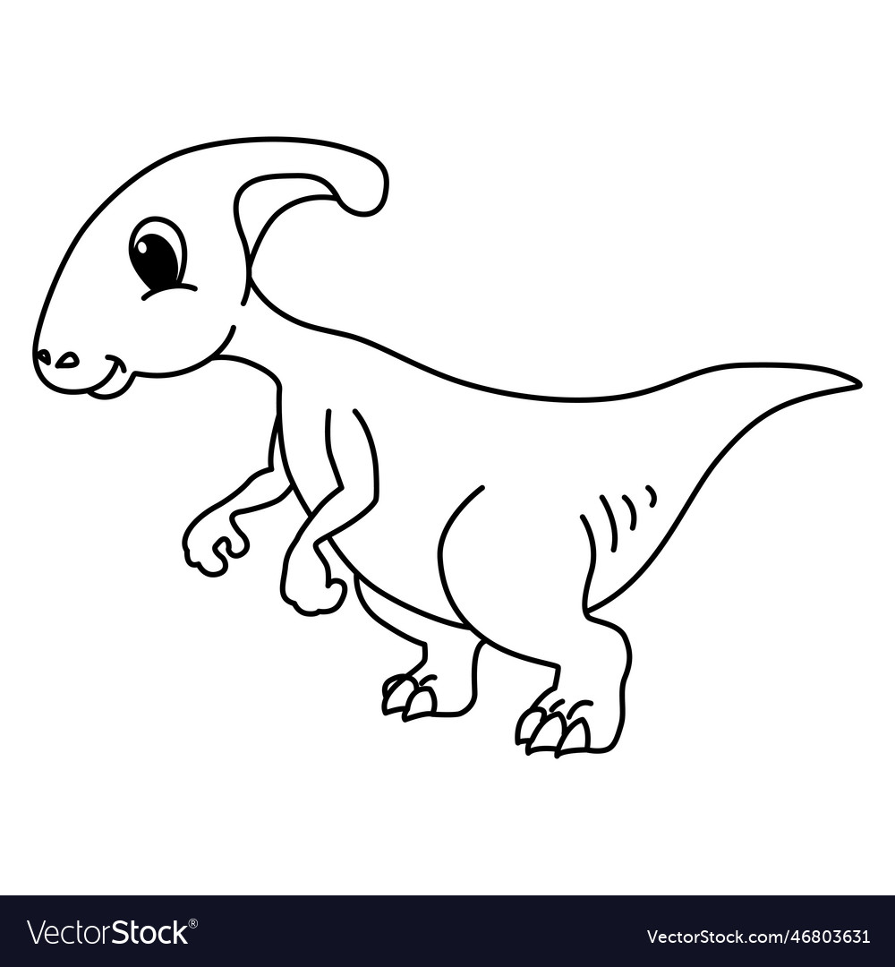 Parasaurolophus cartoon coloring page royalty free vector