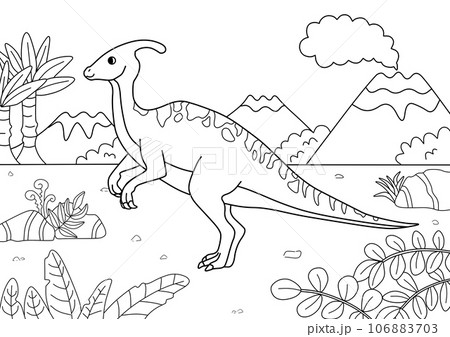 Parasaurolophus coloring book
