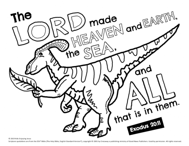 Parasaurolophus coloring page â kids enjoying jesus