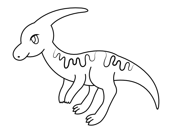 Printable cartoon parasaurolophus coloring page