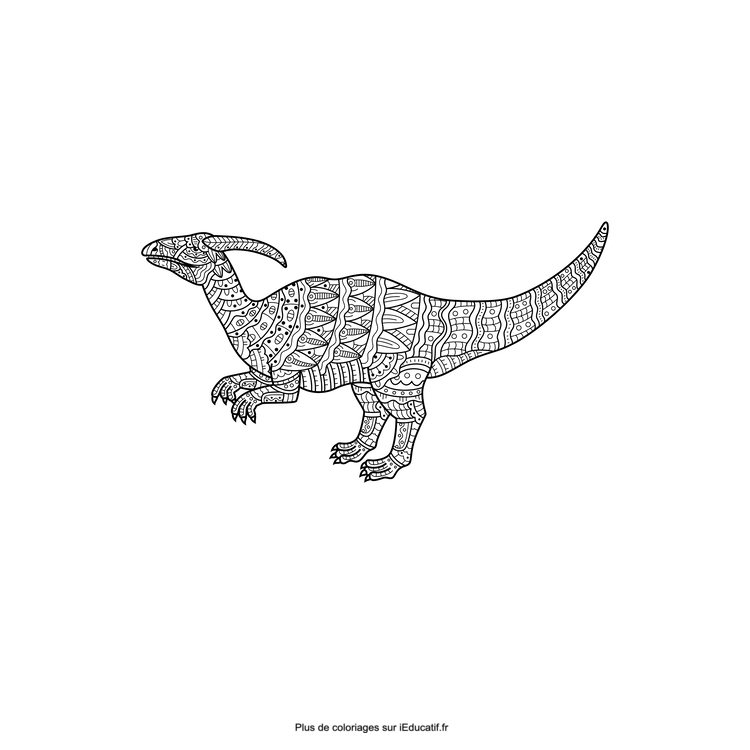 Coloring pages mandala dinosaur parasaurolophus printable