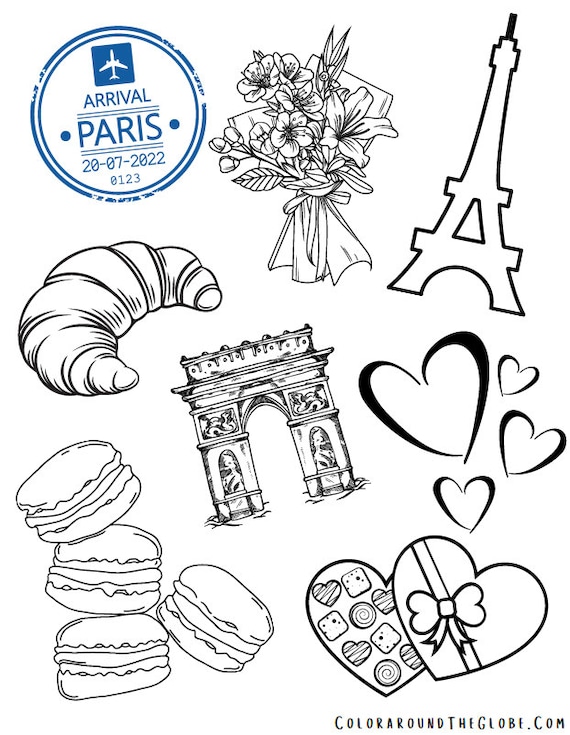 Paris coloring page