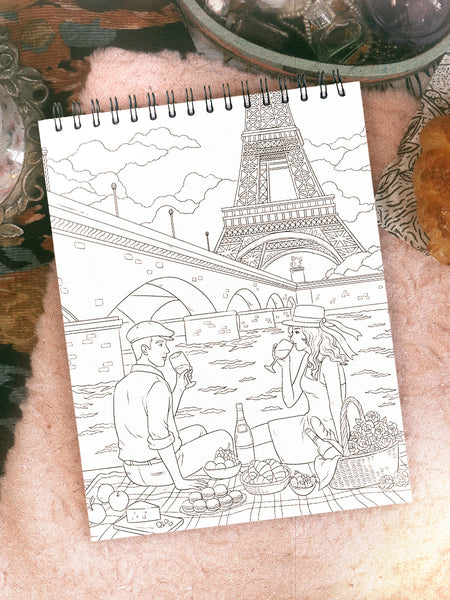 France travel coloring book for adults