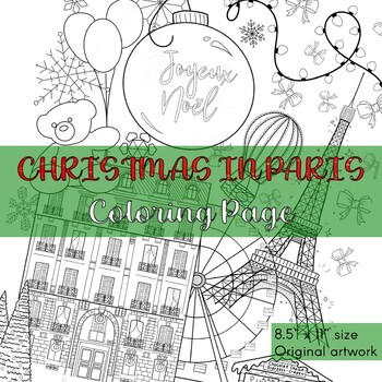 Christmaswinter in paris coloring page by teacher sara in paris