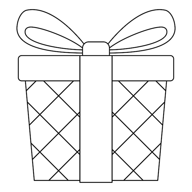 Premium vector coloring page with gift box for kids