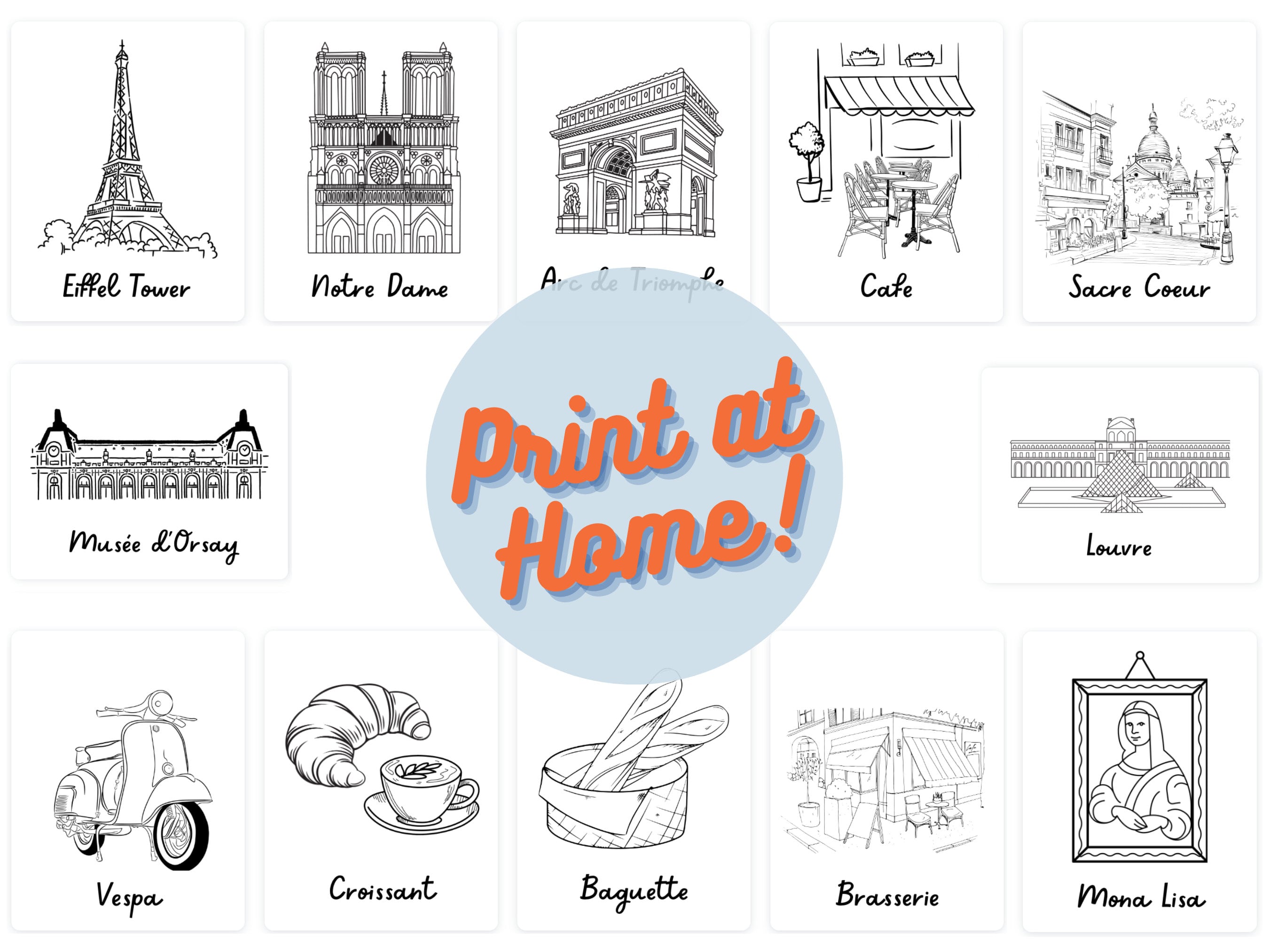 Paris coloring sheet