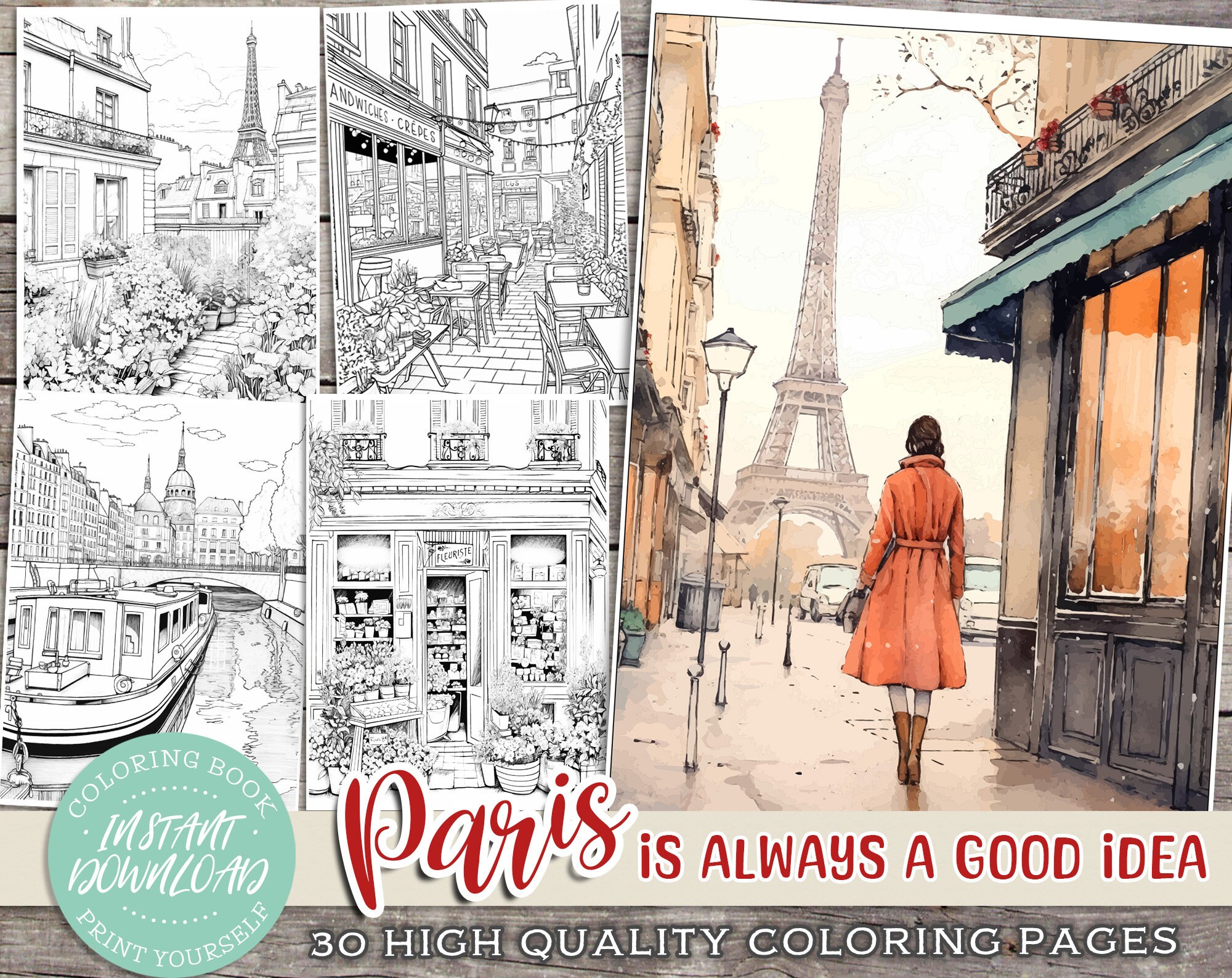 Paris coloring sheet