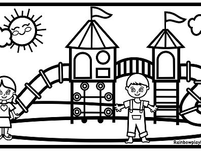 Theme park water park and playgrounds rainbow playhouse park theme park coloring pages