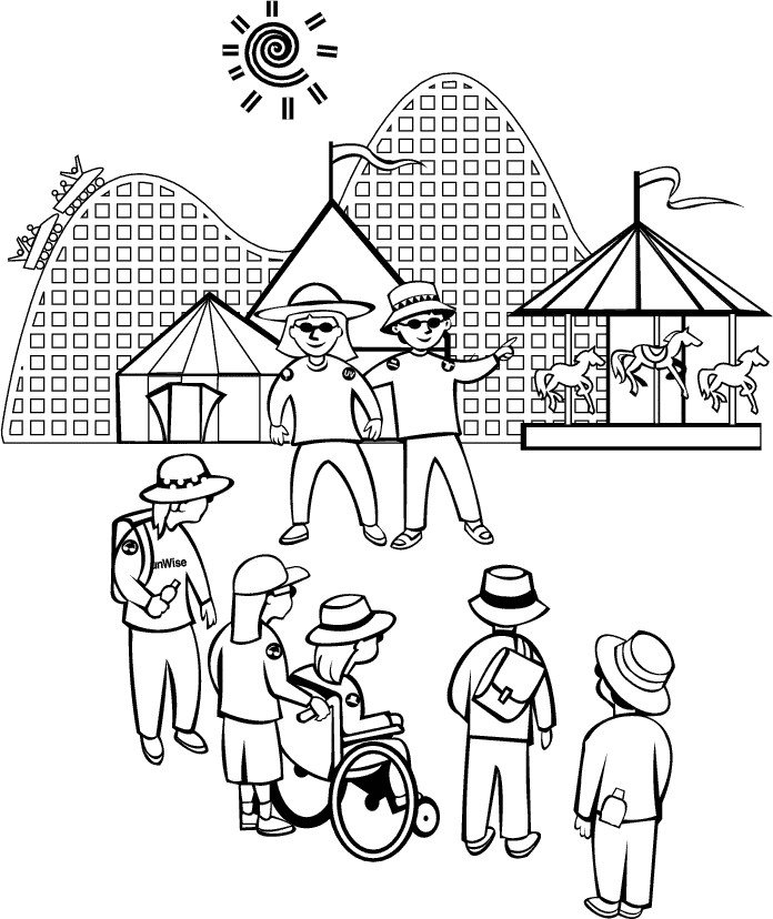Amusement park loring page for kids