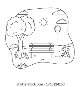 Park coloring page images stock photos d objects vectors