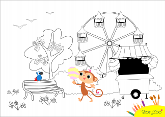 Download for free â coloring page â theme park â