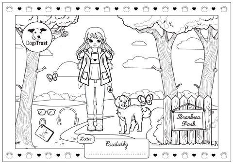 Walk in the park coloring sheet