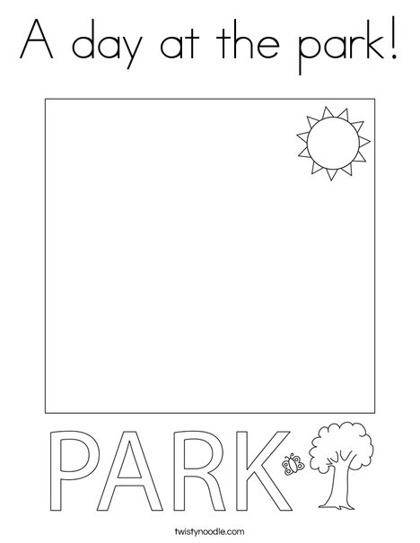 A day at the park coloring page