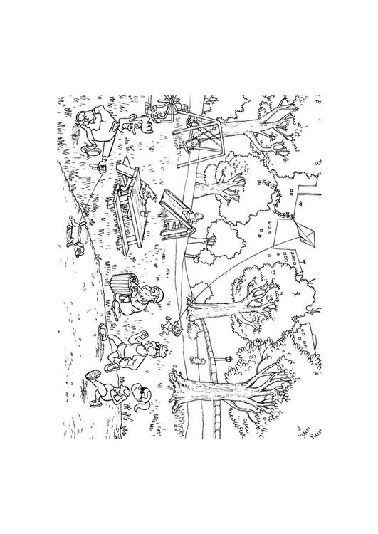 Coloring page park