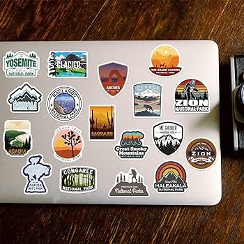 Pcs national park stickersvinyl waterproof stickers for laptopcar bumperïluggageskateboardwater bottlesputerphone kids teens adults for stickers national park electronics