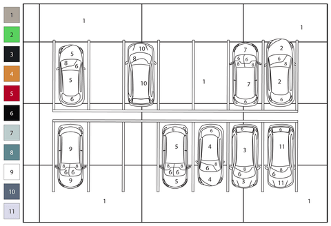 Parking lot color by number coloring page free printable coloring pages