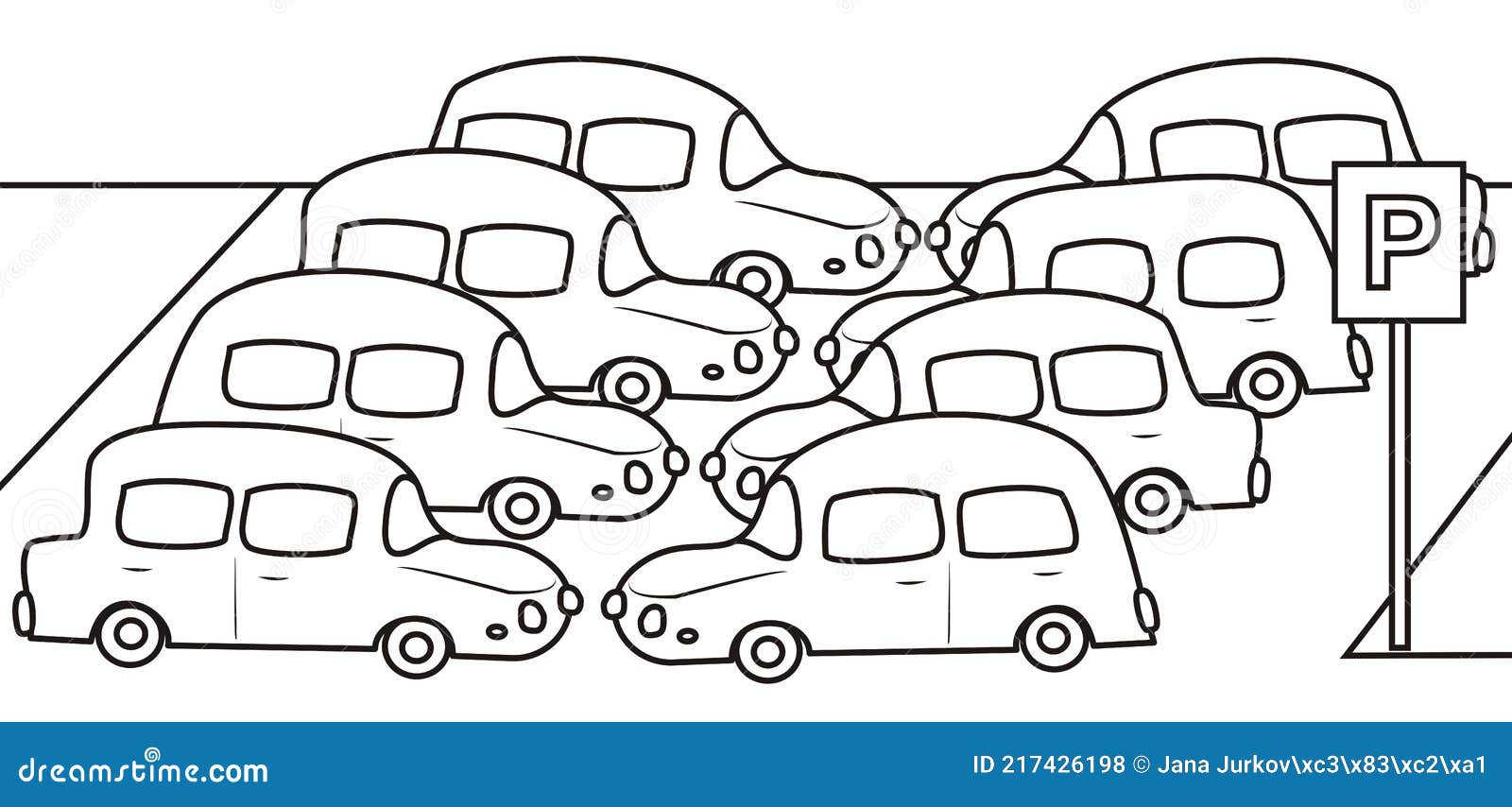 Parking lot coloring book vector illustration stock vector