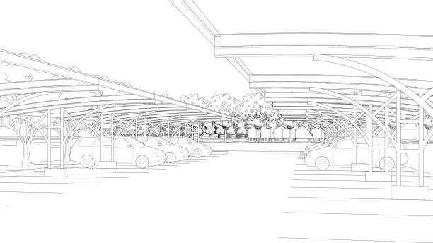 Car parking drawing stock illustrations royalty