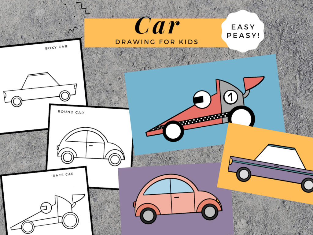 Car drawing for kids â how to make it easy peasy