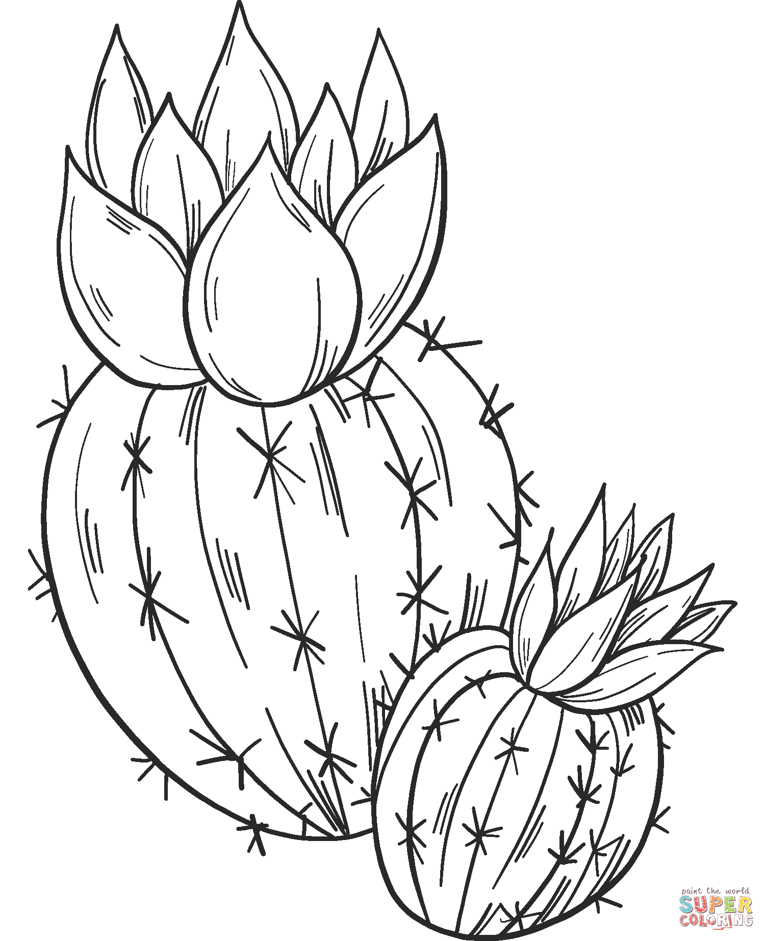 Cactuses coloring page