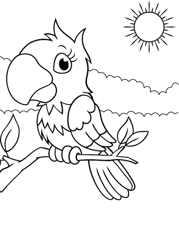 Parrot coloring pages parrot pdf parrot printables parrot coloring sheets parrot activity page parrot downloadable parrots coloring