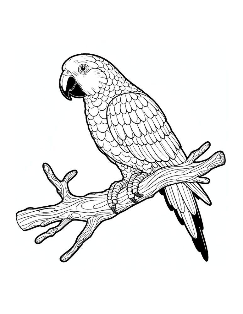 Free parrot coloring pages for kids