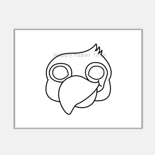 Parrot mask printable coloring
