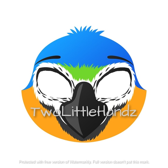 Parrot printable mask animal masks for kids party printable coloring page digital download kids craft printable