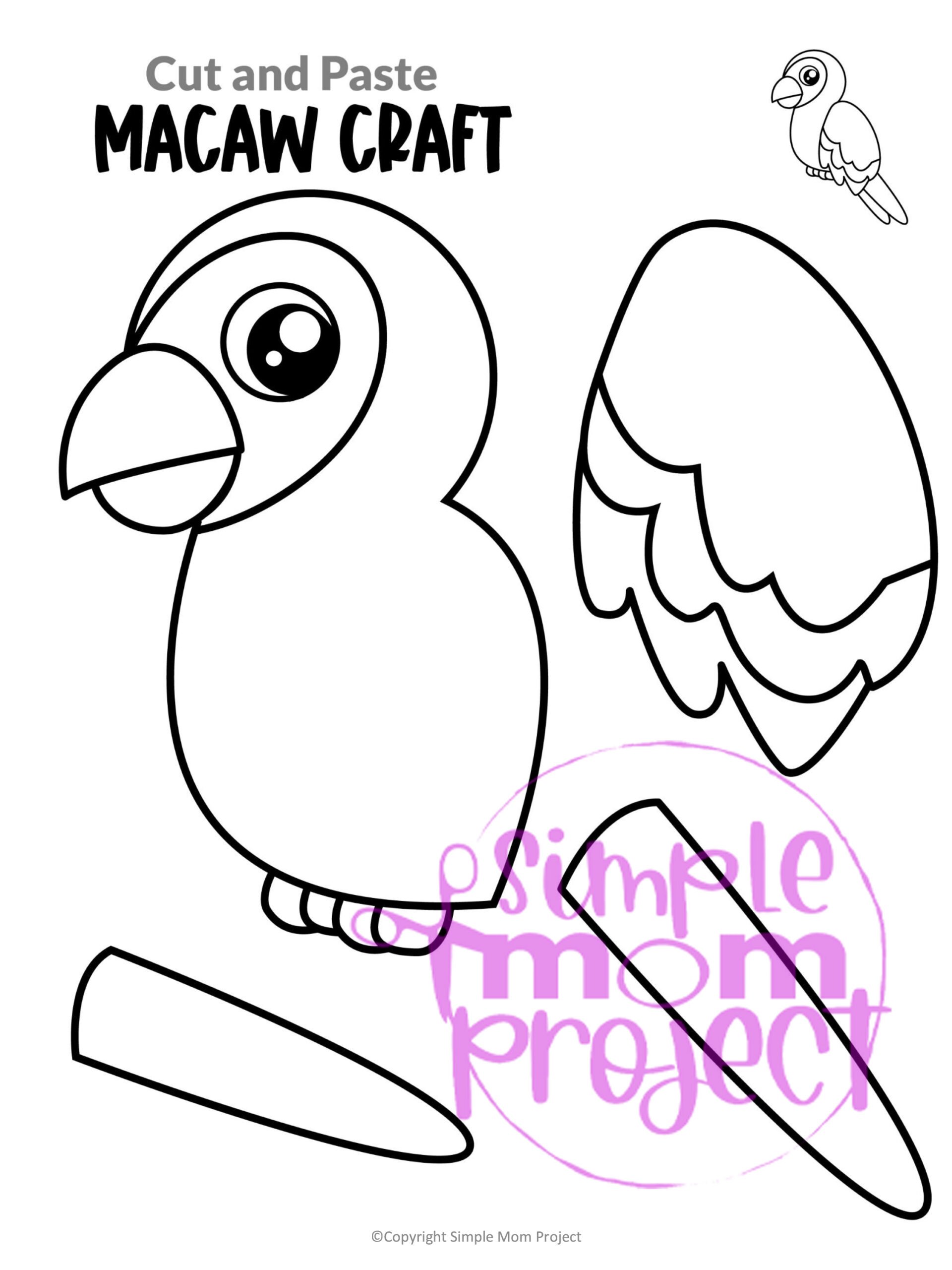 Parrot cut and paste craft