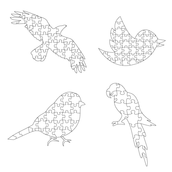 Bird puzzles svg designs to cut out