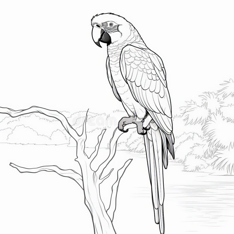 Parrot coloring stock illustrations â parrot coloring stock illustrations vectors clipart