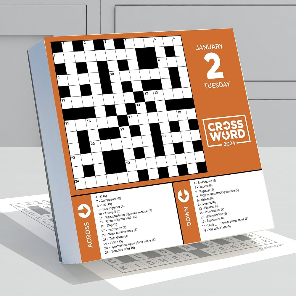 Tf publishing crossword puzzles daily desktop calendar home and office organization over full