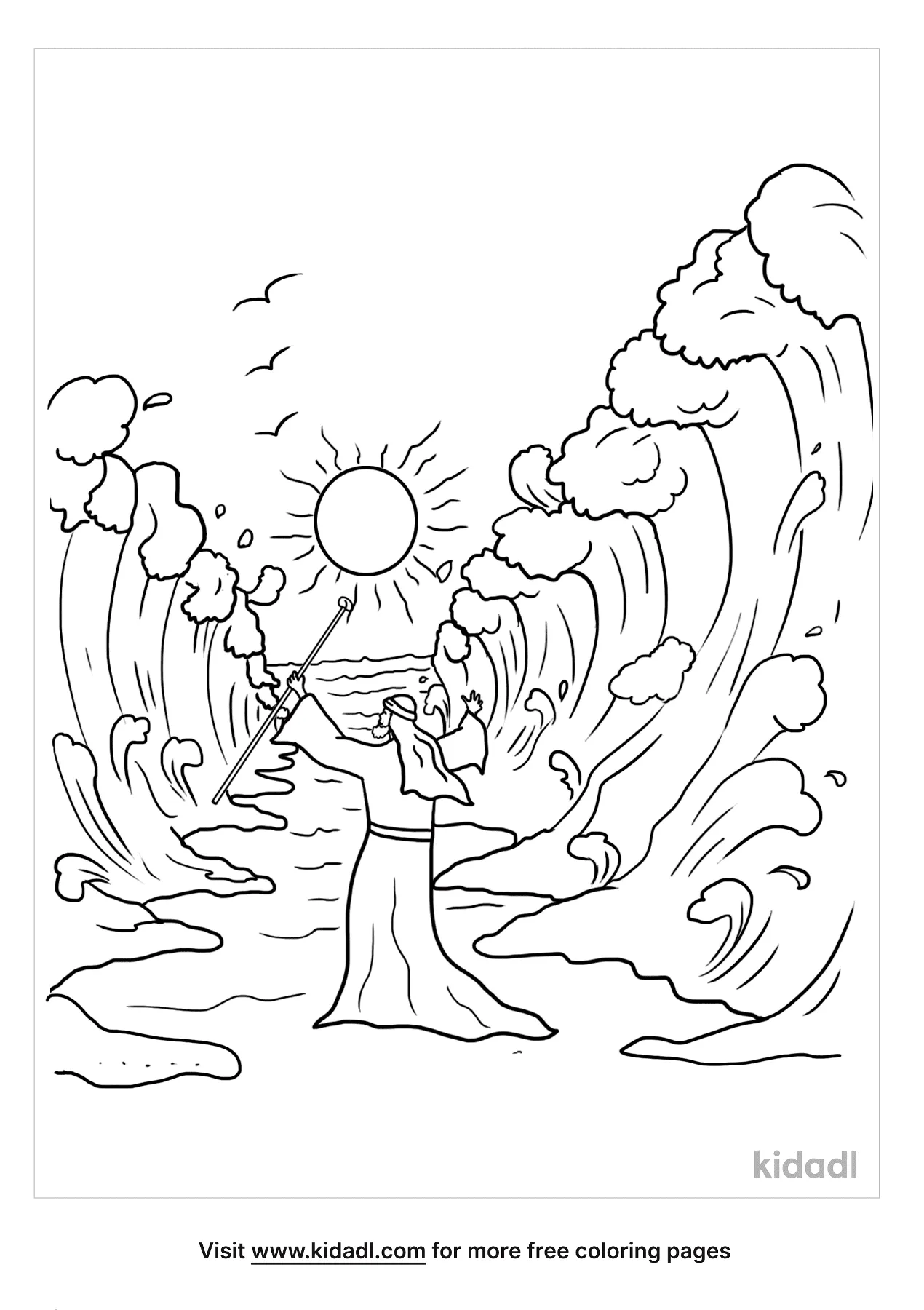 Free parting of the red sea coloring page coloring page printables
