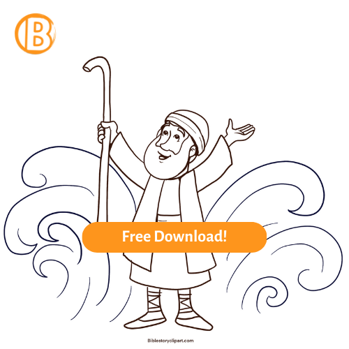 Moses parting the red sea coloring page
