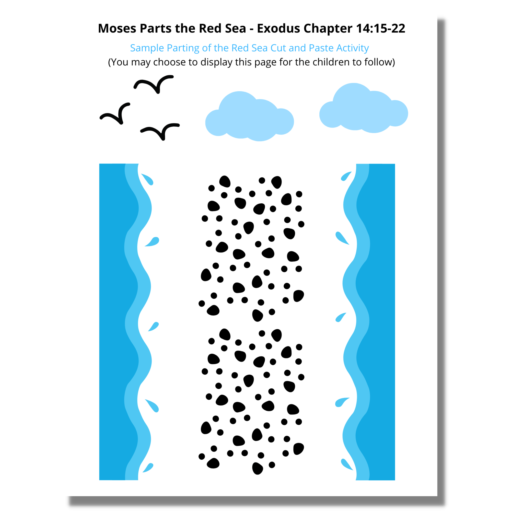 Crossing the red sea coloring activity pages for kids â at home with zan printables