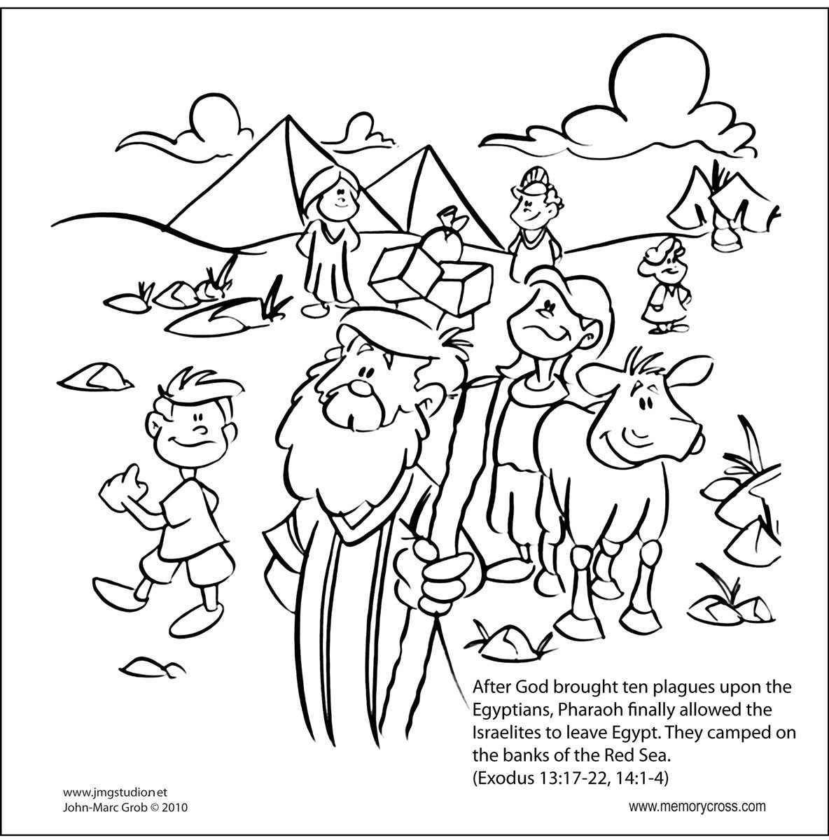 Moses parting the red sea bible story card by memory cross â