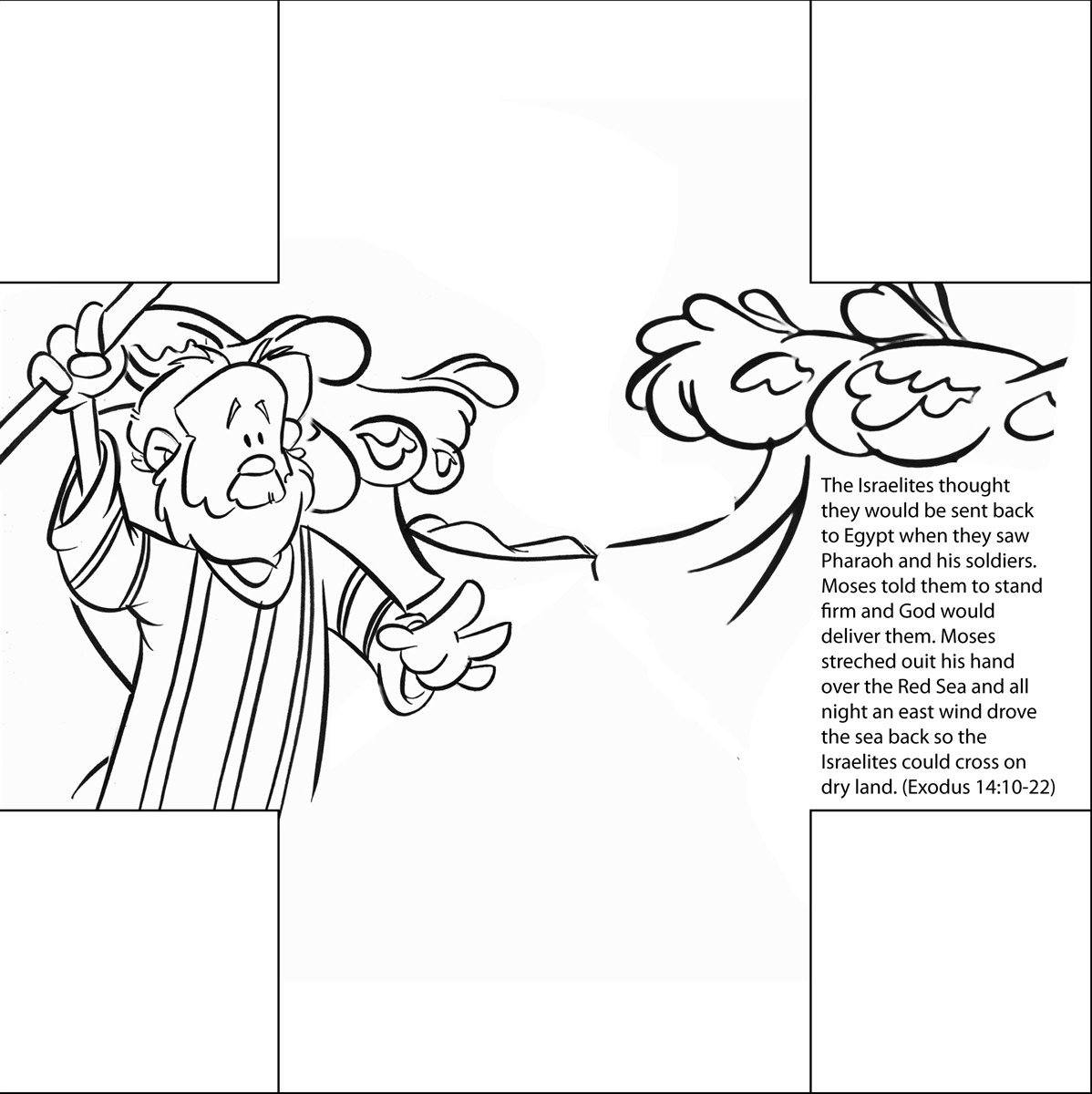 Moses parting the red sea bible story card by memory cross â