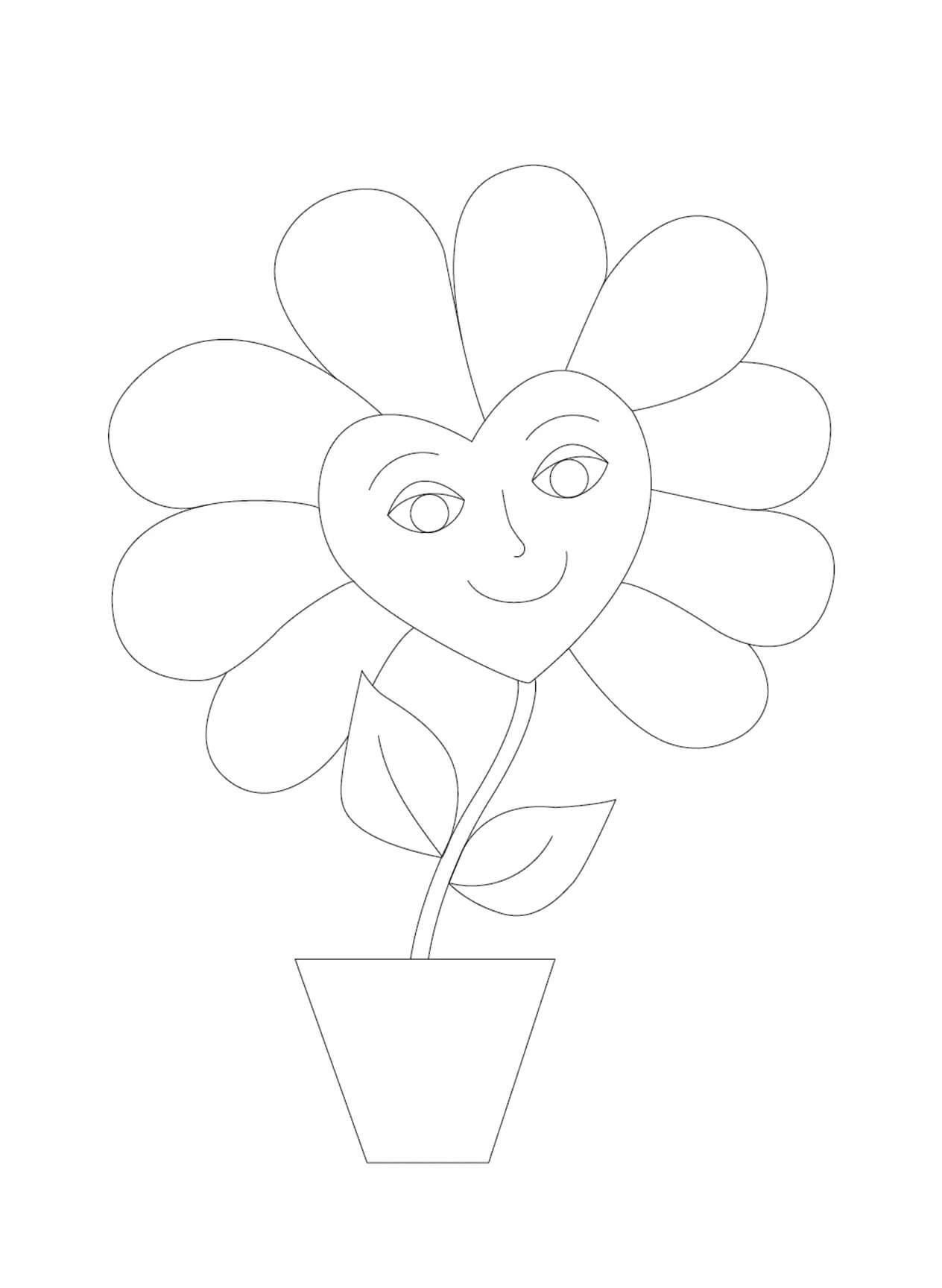 Parts of a flower coloring page