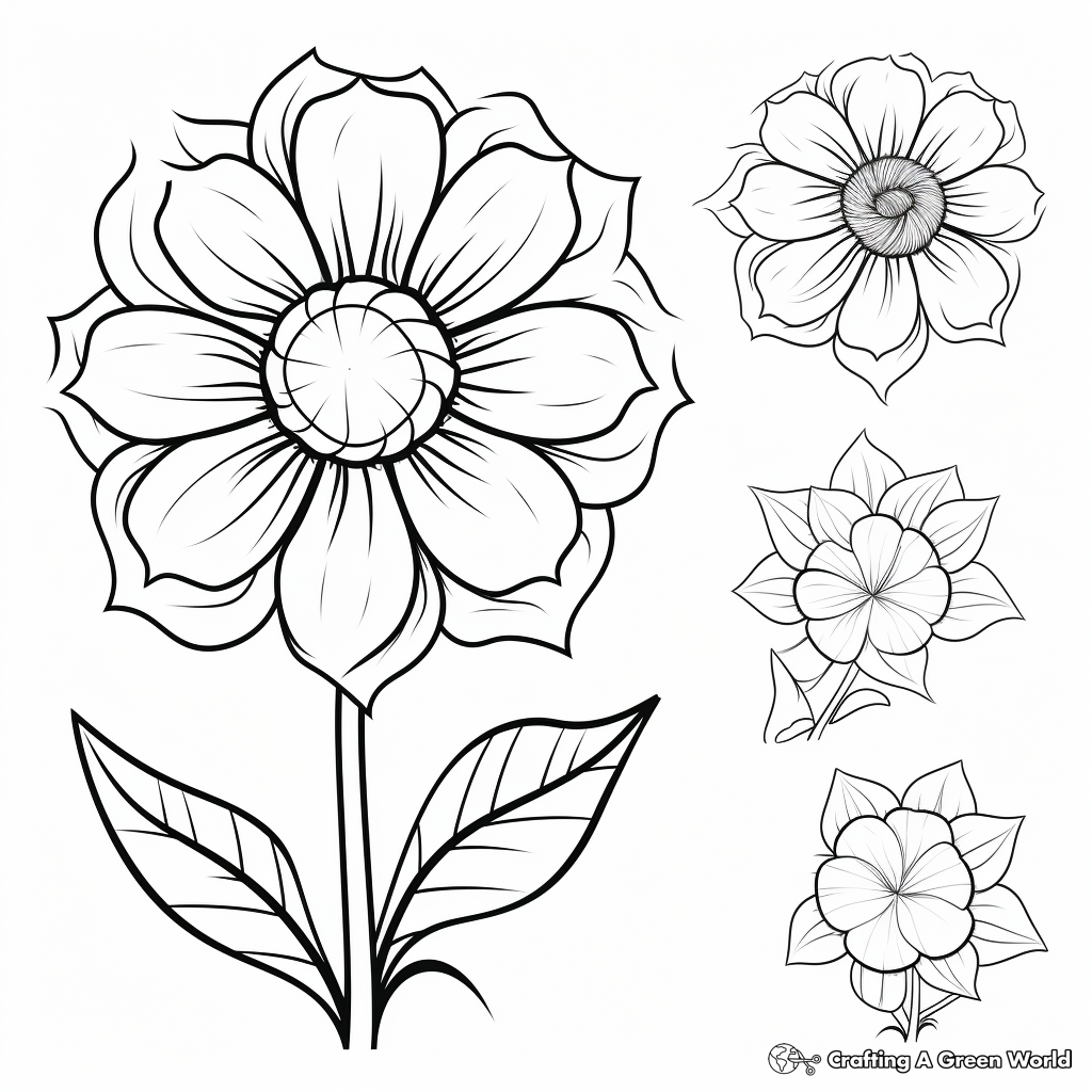 Parts of a flower coloring pages