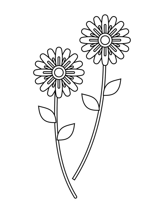 Floral coloring sheets variety printable pdf part printable instant download flower garden plants