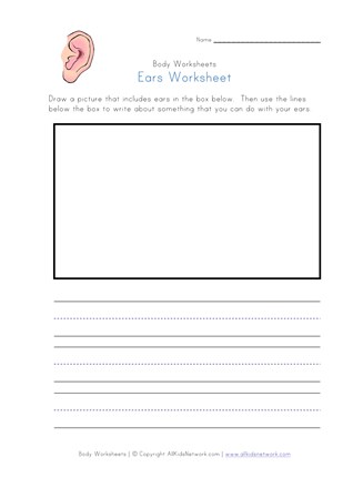 Ears worksheet all kids network