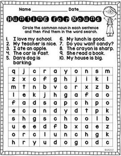Teachings ideas teachings nouns worksheet coloring pages