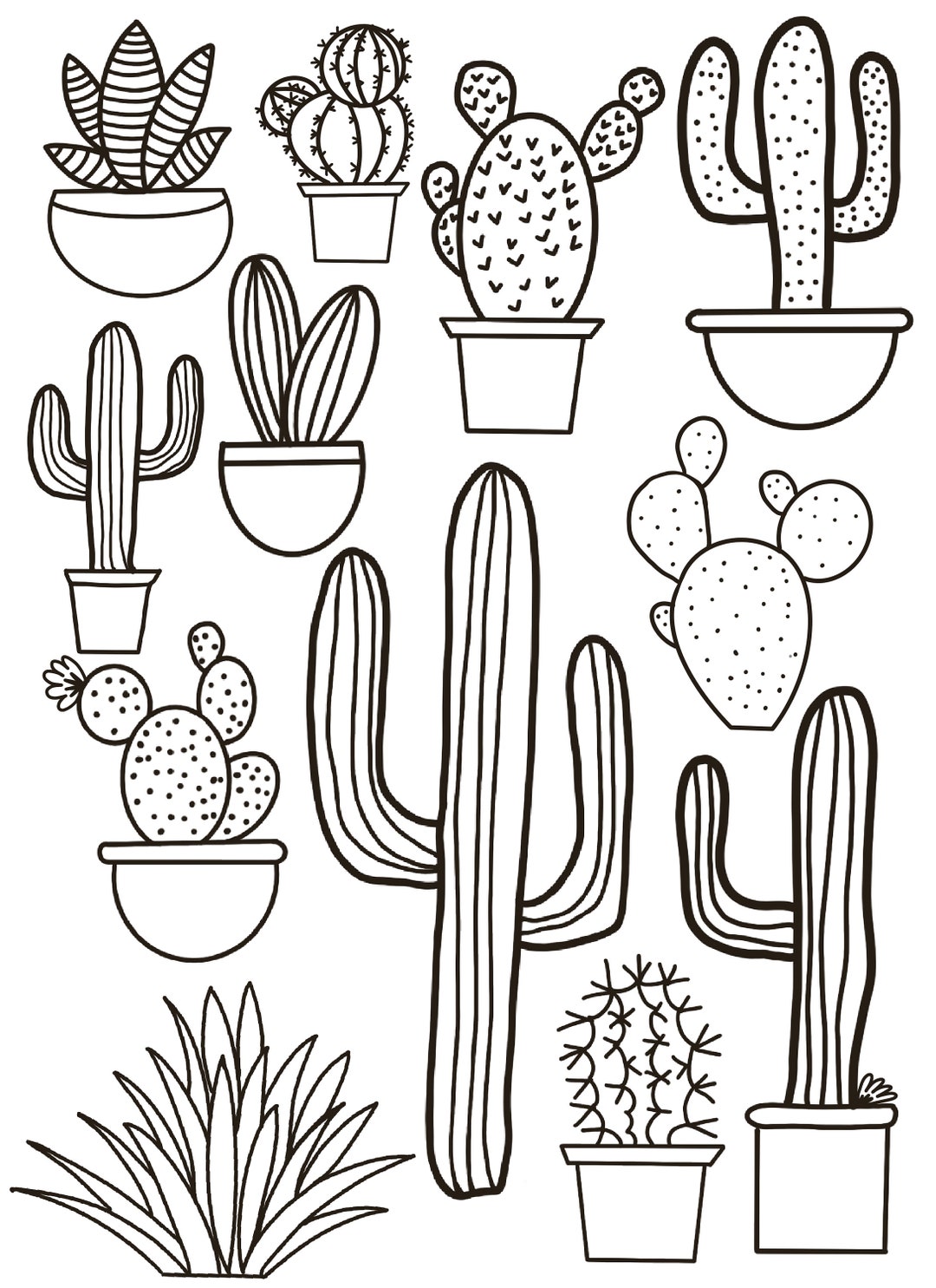 Cactus coloring page