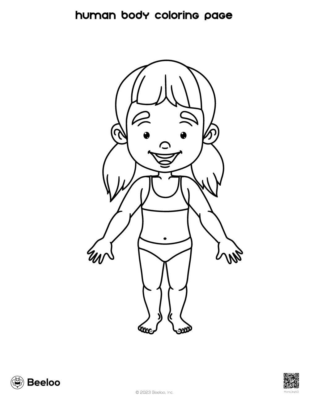 Human body coloring page â printable crafts and activities for kids