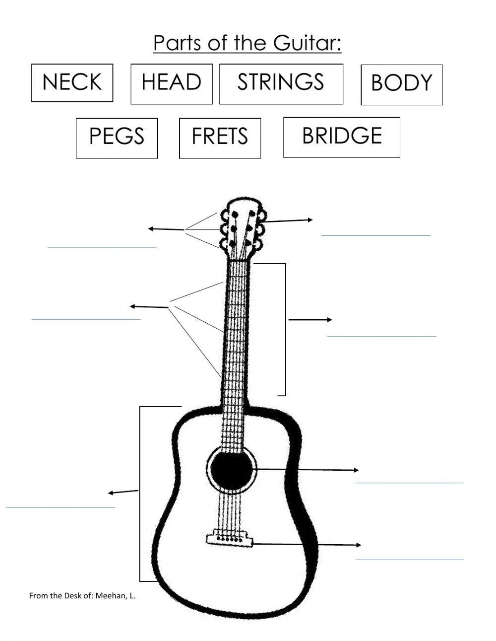 Guitar part assessment worksheet live worksheets