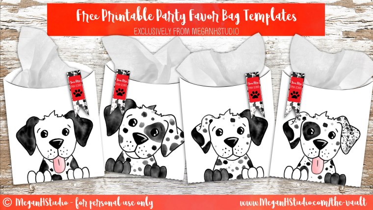Free printable dalmation party favor bags and mini coloring pages