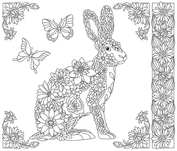 Easter coloring pages coloring book adults colouring pictures bunny chickens stock vector by sybirko