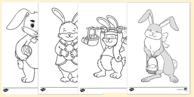 Dibujo del conejo de pascua para colorear professor feito